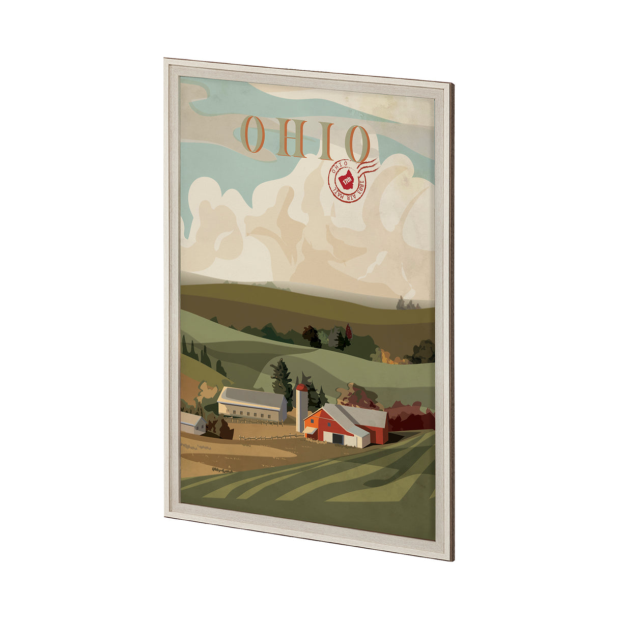 Ohio Go USA (XL) by Mercana Studio a Hand Embellished Decograph Framed Art Print under Glass from Mercana - Luna Furniture