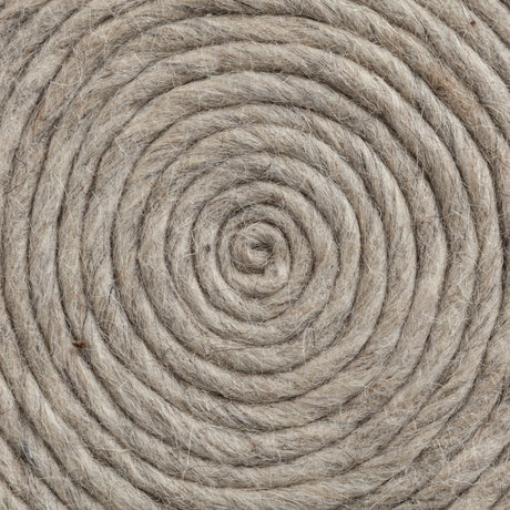 Allium Oatmeal Handwoven Wool Cylindrical Pouf from Mercana - Luna Furniture