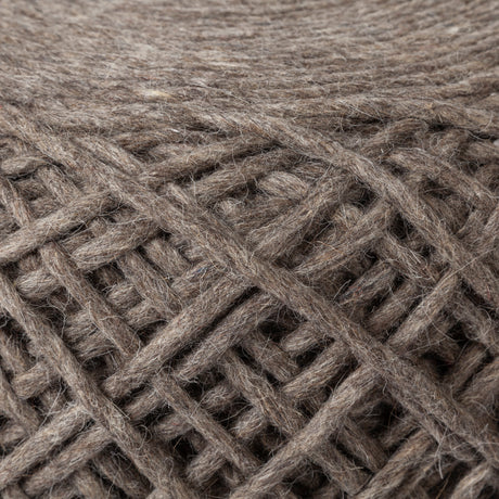 Allium Dark Brown Handwoven Wool Cylindrical Pouf from Mercana - Luna Furniture
