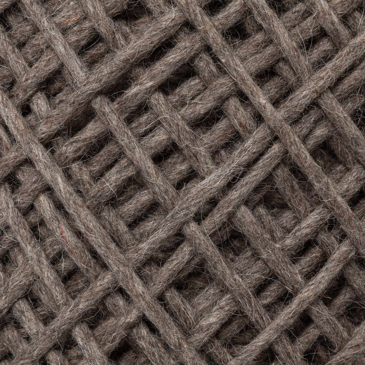 Allium Dark Brown Handwoven Wool Cylindrical Pouf from Mercana - Luna Furniture