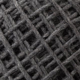 Allium Dark Gray Handwoven Wool Cylindrical Pouf from Mercana - Luna Furniture