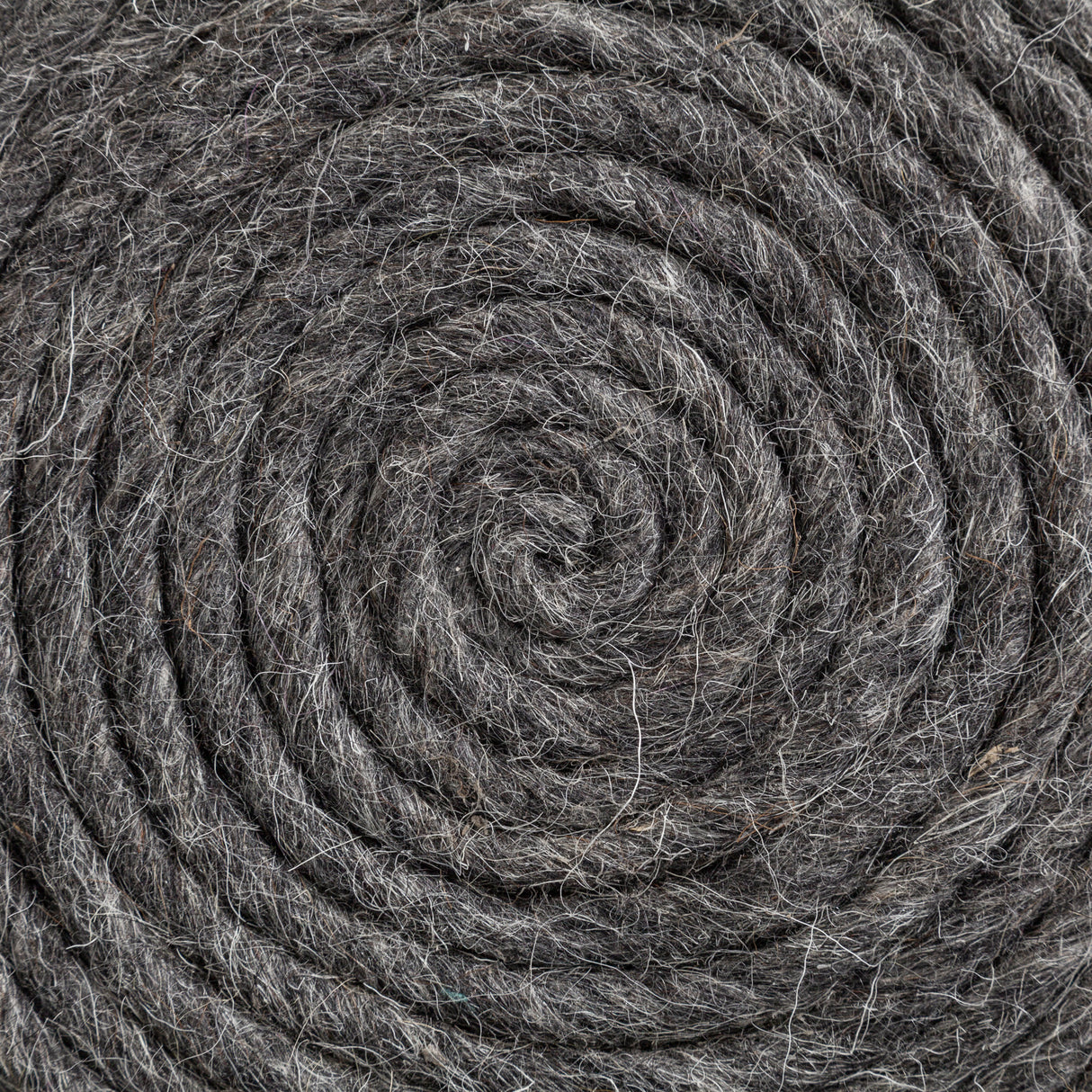 Allium Dark Gray Handwoven Wool Cylindrical Pouf from Mercana - Luna Furniture