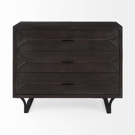 Giselle I 40L x 16W Dark Brown Fir Veneer 3 Drawer Accent Cabinet from Mercana - Luna Furniture