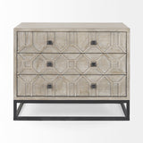 Genevieve I 39L x 16W Light Brown Fir Veneer 3 Drawer Accent Cabinet from Mercana - Luna Furniture