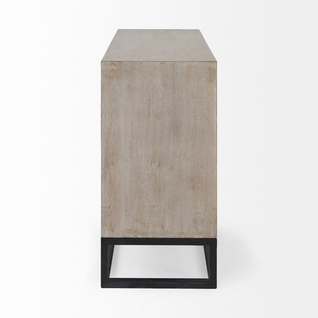 Genevieve I 39L x 16W Light Brown Fir Veneer 3 Drawer Accent Cabinet from Mercana - Luna Furniture