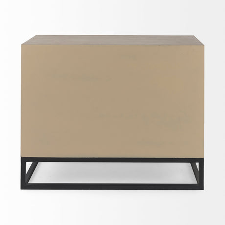 Genevieve I 39L x 16W Light Brown Fir Veneer 3 Drawer Accent Cabinet from Mercana - Luna Furniture