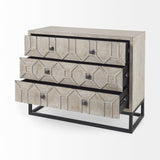 Genevieve I 39L x 16W Light Brown Fir Veneer 3 Drawer Accent Cabinet from Mercana - Luna Furniture