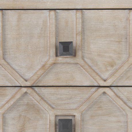 Genevieve I 39L x 16W Light Brown Fir Veneer 3 Drawer Accent Cabinet from Mercana - Luna Furniture