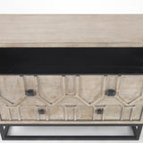 Genevieve I 39L x 16W Light Brown Fir Veneer 3 Drawer Accent Cabinet from Mercana - Luna Furniture