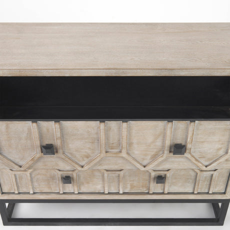 Genevieve I 39L x 16W Light Brown Fir Veneer 3 Drawer Accent Cabinet from Mercana - Luna Furniture