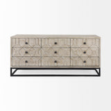 Genevieve II Light Brown Fir Veneer 9 Drawer Sideboard from Mercana - Luna Furniture