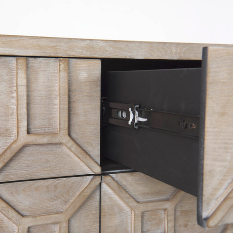Genevieve II Light Brown Fir Veneer 9 Drawer Sideboard from Mercana - Luna Furniture