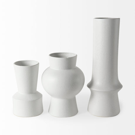 Laforge 9.4H Small White Ceramic Vase from Mercana - Luna Furniture