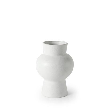 Laforge 10.8H Medium White Ceramic Vase from Mercana - Luna Furniture