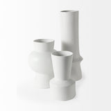 Laforge 10.8H Medium White Ceramic Vase from Mercana - Luna Furniture