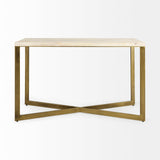 Faye 50L x 15W x 30H Beige Finished Wood W/Gold Metal Base Console Table from Mercana - Luna Furniture