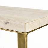 Faye 50L x 15W x 30H Beige Finished Wood W/Gold Metal Base Console Table from Mercana - Luna Furniture
