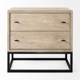 Ciara 32L x 16W Beige Fir Veneer 2 Drawer Accent Cabinet from Mercana - Luna Furniture