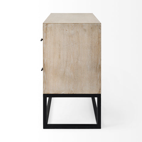 Ciara 32L x 16W Beige Fir Veneer 2 Drawer Accent Cabinet from Mercana - Luna Furniture