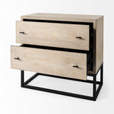 Ciara 32L x 16W Beige Fir Veneer 2 Drawer Accent Cabinet from Mercana - Luna Furniture