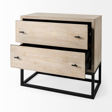 Ciara 32L x 16W Beige Fir Veneer 2 Drawer Accent Cabinet from Mercana - Luna Furniture
