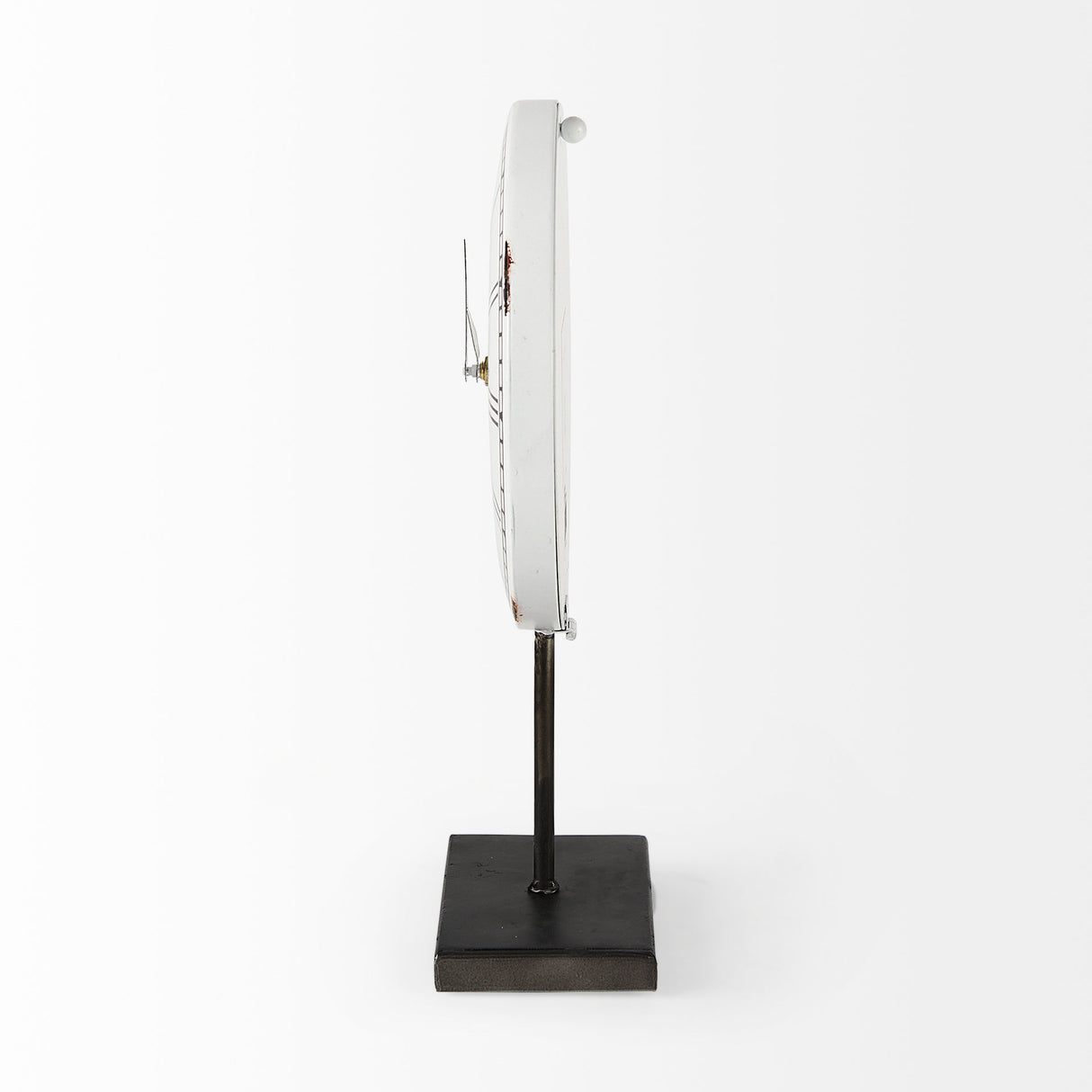 Harriet White/Bronze Metal Table Clock from Mercana - Luna Furniture
