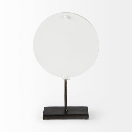 Harriet White/Bronze Metal Table Clock from Mercana - Luna Furniture