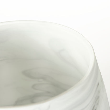 Volta I Short Gray Cream Glass Abstract Pattern Vase from Mercana - Luna Furniture