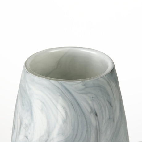 Volta II Tall White Gray Abstract Pattern Glass Vase from Mercana - Luna Furniture
