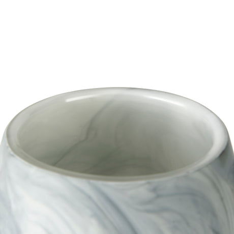 Volta II Tall White Gray Abstract Pattern Glass Vase from Mercana - Luna Furniture