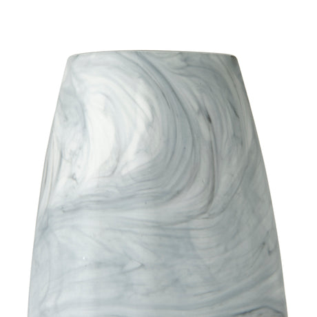 Volta II Tall White Gray Abstract Pattern Glass Vase from Mercana - Luna Furniture