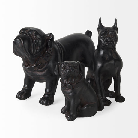 Cadence 4L x 5W Black Resin Pug Dog from Mercana - Luna Furniture