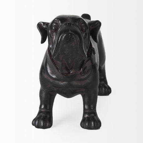 Hugo 5L x 13W Black Resin Bulldog from Mercana - Luna Furniture