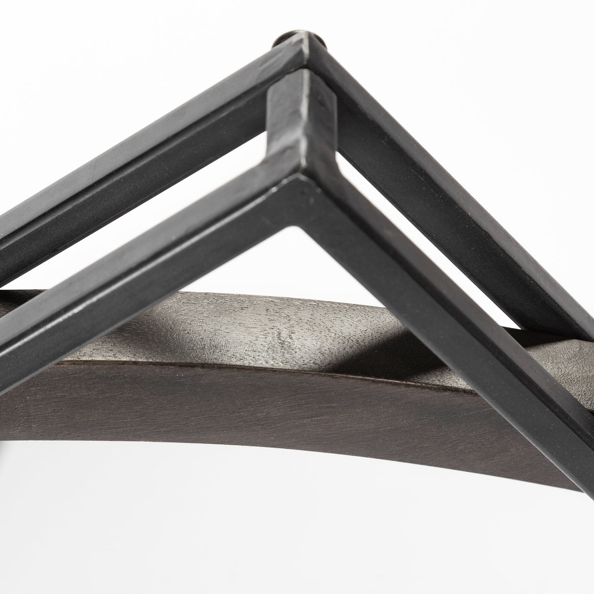 Norbert 46" Round-Square Black Wood/Metal Frame Mirror from Mercana - Luna Furniture