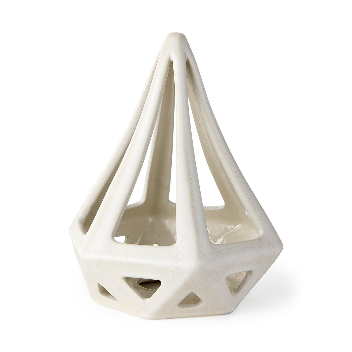 Hood 7.7L x 7.7W x 9.4H White Geometric Ceramic Object from Mercana - Luna Furniture