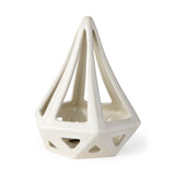 Hood 7.7L x 7.7W x 9.4H White Geometric Ceramic Object from Mercana - Luna Furniture
