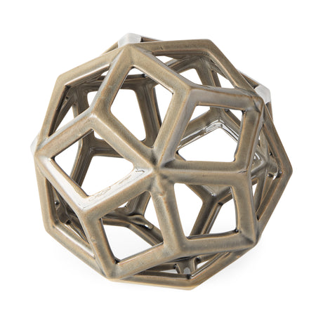Geom 7.1L x 7.1W x 7.1H Tan Ceramic Geometric Object from Mercana - Luna Furniture