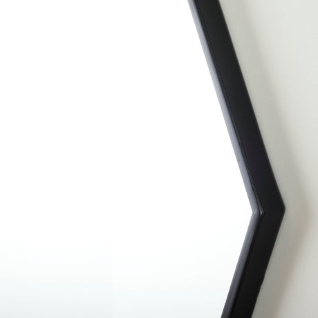 Helix 37" Octogon Black Metal Frame Mirror from Mercana - Luna Furniture