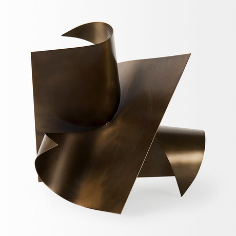Francesca 18.1L x 18.1W x 18.1H Antique Gold Metal Sculptural Decorative Object from Mercana - Luna Furniture