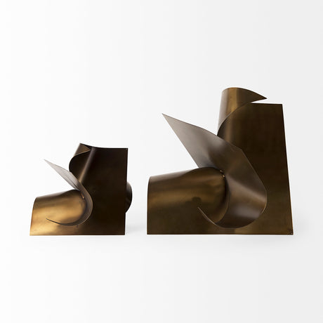 Francesca 18.1L x 18.1W x 18.1H Antique Gold Metal Sculptural Decorative Object from Mercana - Luna Furniture