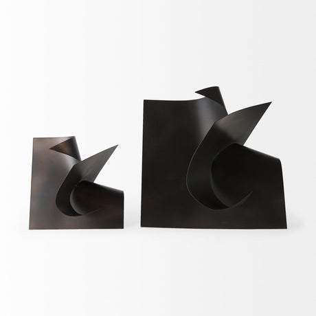 Francesca 11.8L x 11.8W x 11.8H Black Metal Sculptural Decorative Object from Mercana - Luna Furniture