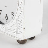 Karl 8.0L x 2.8W x 8.8H Rustic White Iron Rounded Square Table Clock from Mercana - Luna Furniture