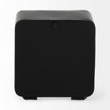 Karl 6.0L x 3.0W x 6.8H Rustic Black Iron Rounded Square Table Clock from Mercana - Luna Furniture
