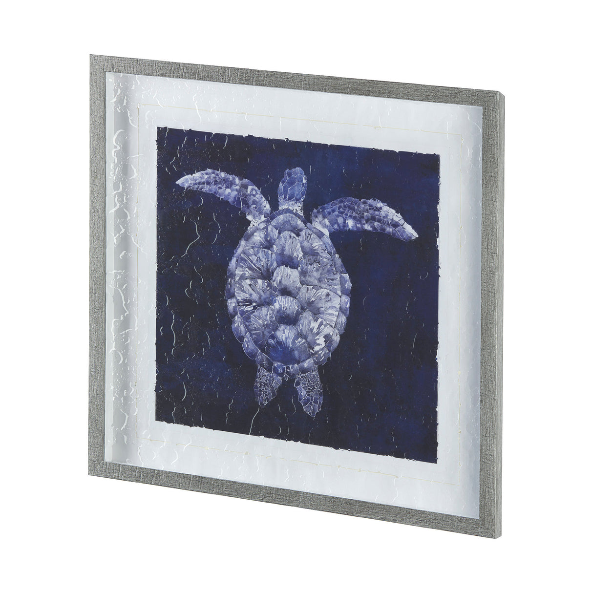 Sea Turtle Shadow I by Grace Popp a Hand Embellished Textured Framed Art Print Matted under Glass from Mercana - Luna Furniture
