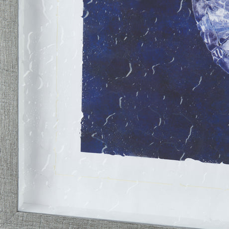 Sea Turtle Shadow II by Grace Popp a Hand Embellished Textured Framed Art Print Matted under Glass from Mercana - Luna Furniture