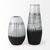 Tanami I Tall Dark Brown/White Ceramic Vase from Mercana - Luna Furniture