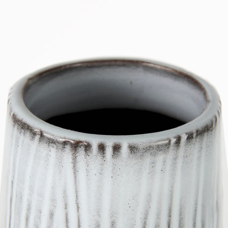Tanami I Tall Dark Brown/White Ceramic Vase from Mercana - Luna Furniture