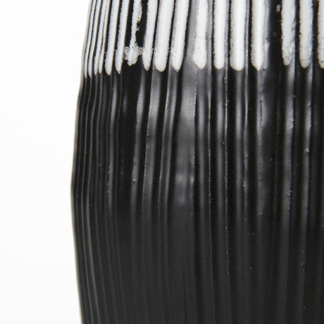 Tanami I Tall Dark Brown/White Ceramic Vase from Mercana - Luna Furniture