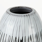 Tanami II Short Dark Brown/White Glazed Ceramic Vase from Mercana - Luna Furniture