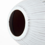 Tanami II Short Dark Brown/White Glazed Ceramic Vase from Mercana - Luna Furniture